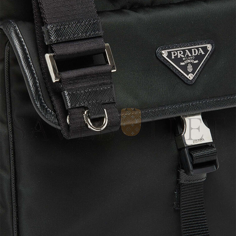 Pra*a re-nylon and saffiano leather shoulder bag 2vh110 (25*22*7cm)